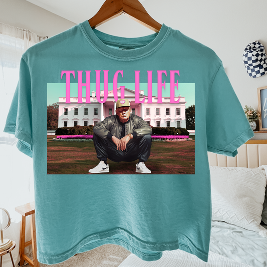 Thug Life Pink Comfort Colors Graphic Tee