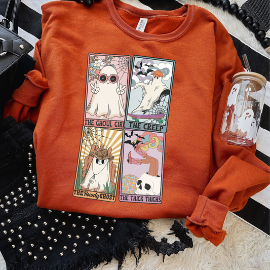 Ghost Tarot Cards Halloween Sweatshirt