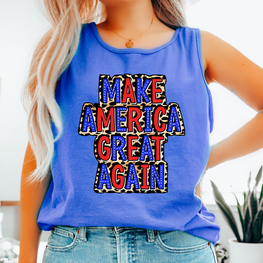 Make America Great Again Leopard Colors Tank Top