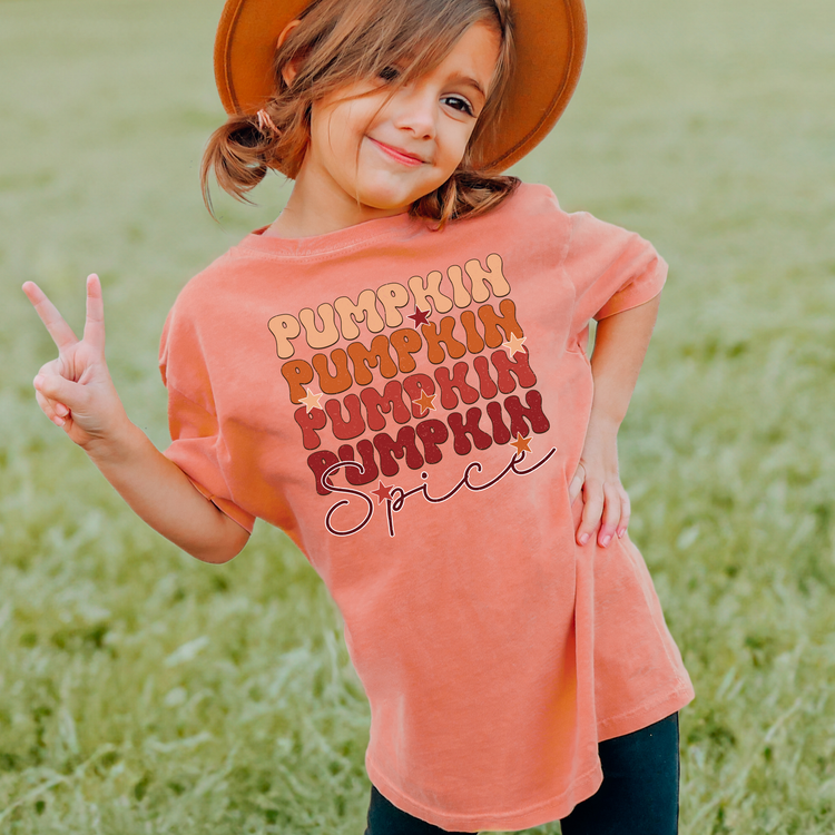 Pumpkin Spice Comfort Colors Youth Fall Graphic Tee