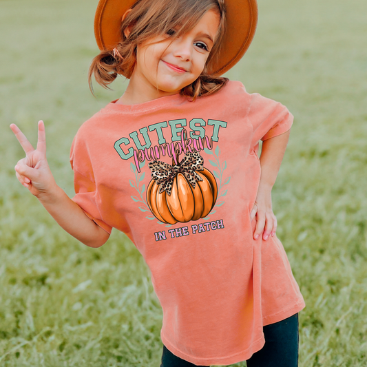 Cutest Pumpkin In The Patch Comfort Colors Youth Fall Graphic Tee