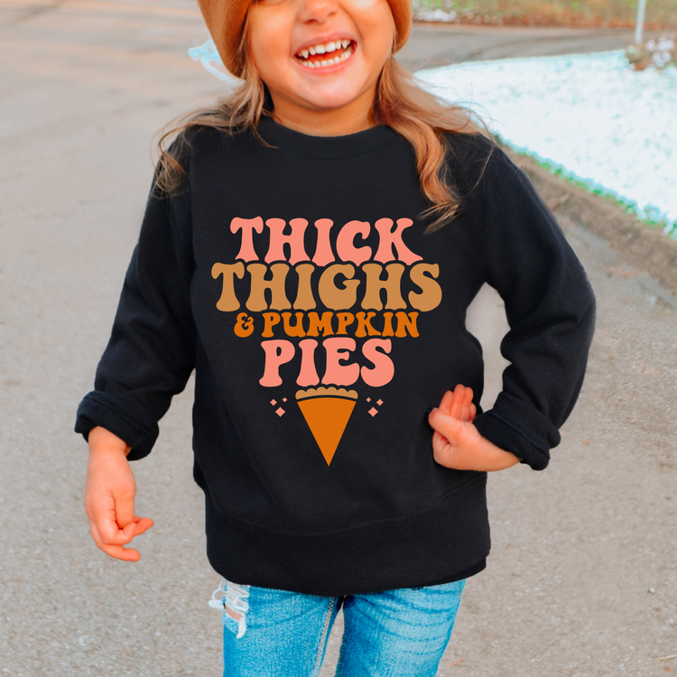 Thick Thighs Pumpkin Pies Kids Sweatshirt