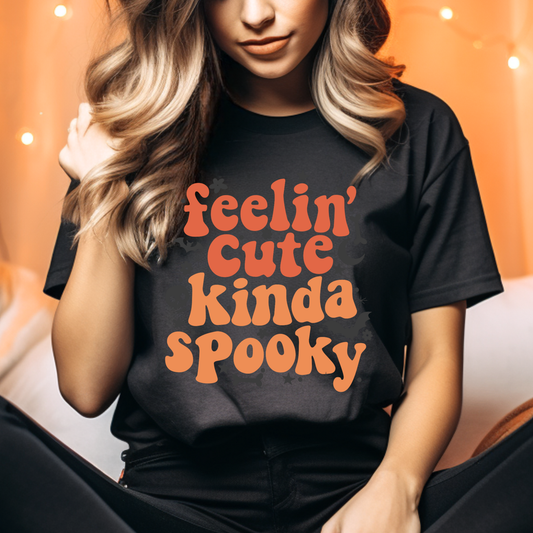 Feelin' Kinda Cute Kinda Spooky Adult Graphic Tee