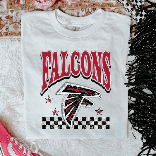 Faux Glitter Falcons Graphic Tee