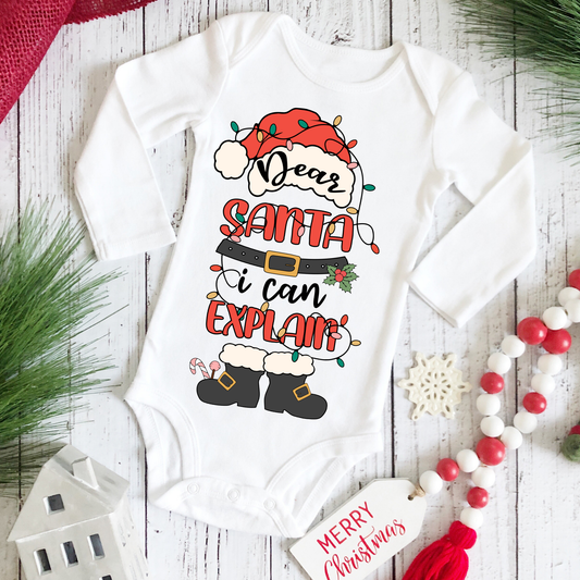 Dear Santa I Can Explain Christmas Onesie