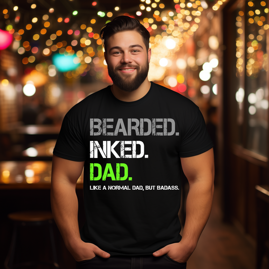 Bearded Inked Dad Father's Day Graphic Tee