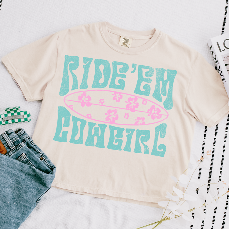 Ride' Em Cowgirl Cropped Comfort Colors Graphic Tee