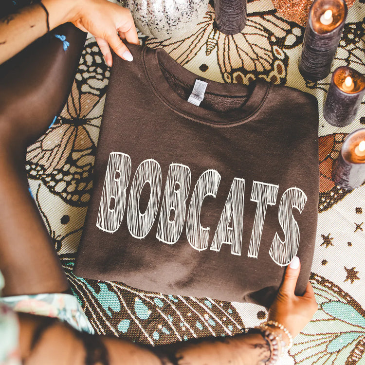 Bobcats School Spirit Scribble Sweatshirt