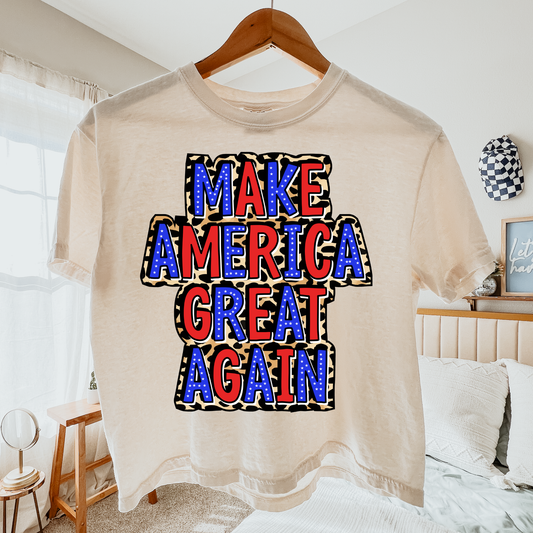 Make America Great Again Leopard Comfort Colors Graphic Tee