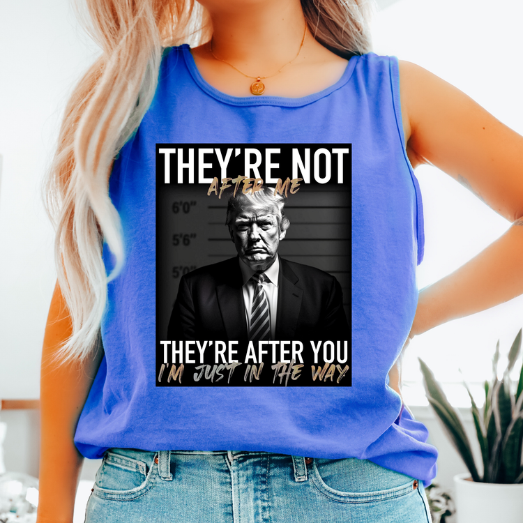 They're Not After Me Gold Comfort Colors Tank Top