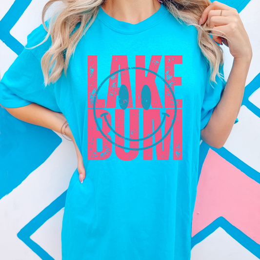 Lake Bum Smiley Summer Comfort Colors Graphic Tee