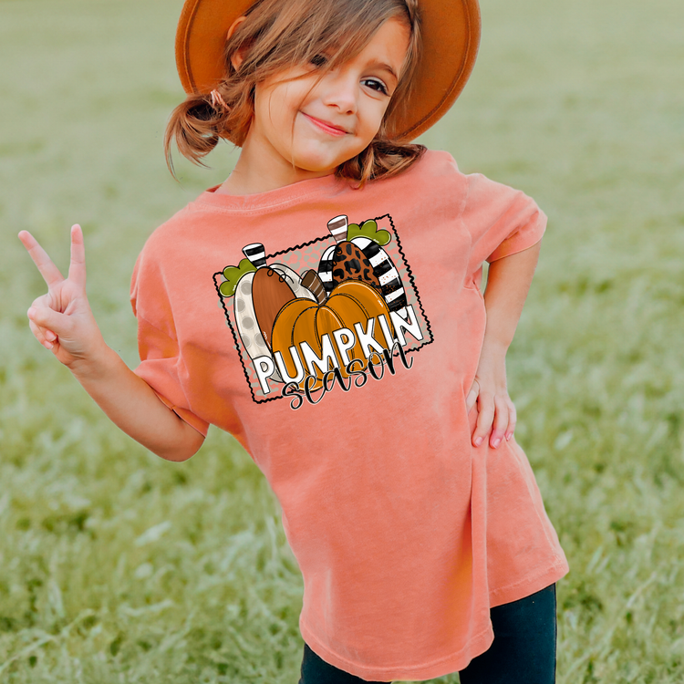 Pumpkins Season Comfort Colors Youth Fall Graphic Tee