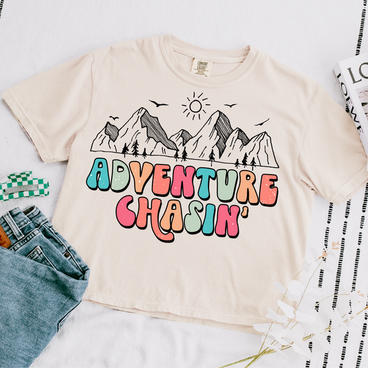 Adventure Chasin' Cropped Comfort Colors Graphic Tee