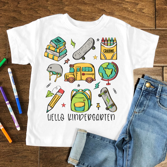 Hello Kindergarten Kids Graphic Tee