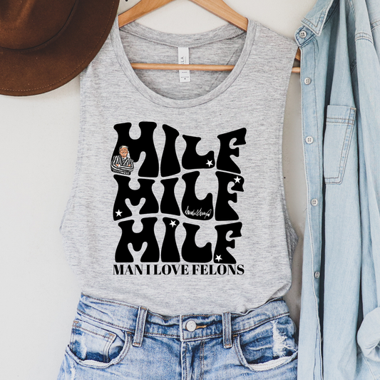 MILF Black Political Tank Top