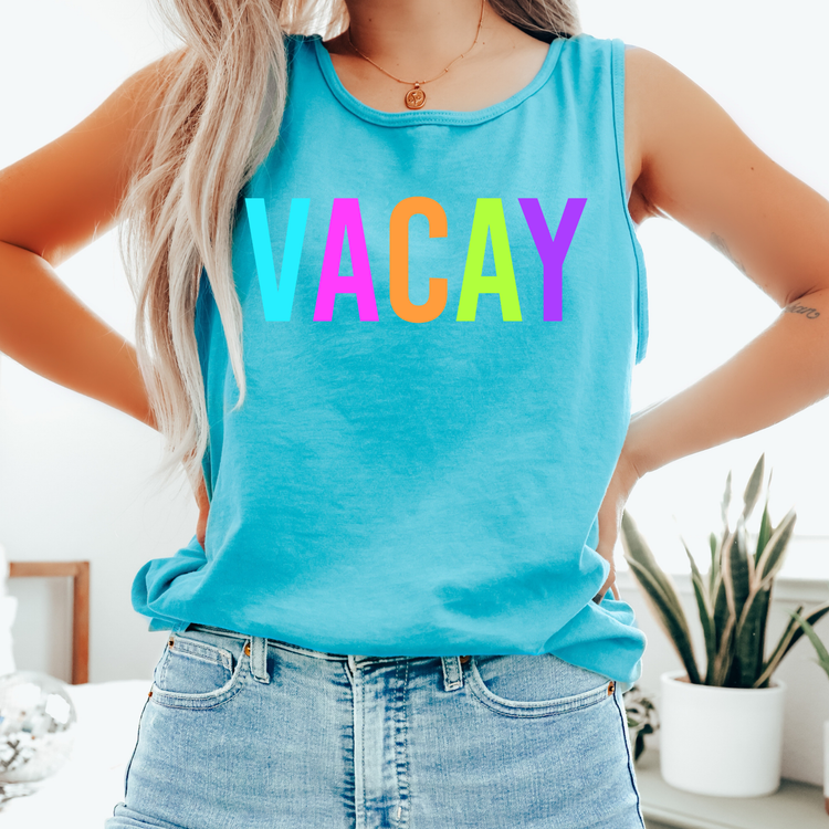 Bright Vacay Comfort Colors Tank Top