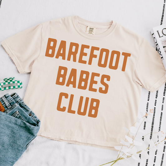 Barefoot Babes Club Cropped Comfort Colors Graphic Tee