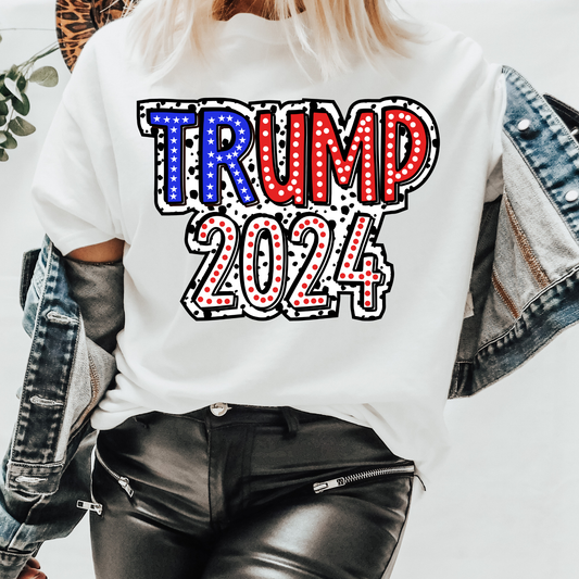 TRUMP 2024 Polka Dots Graphic Tee