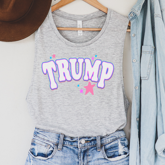 Trump Pink Stars Political Tank Top