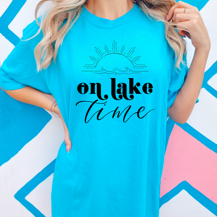 On Lake Time Summer Comfort Colors Graphic Tee