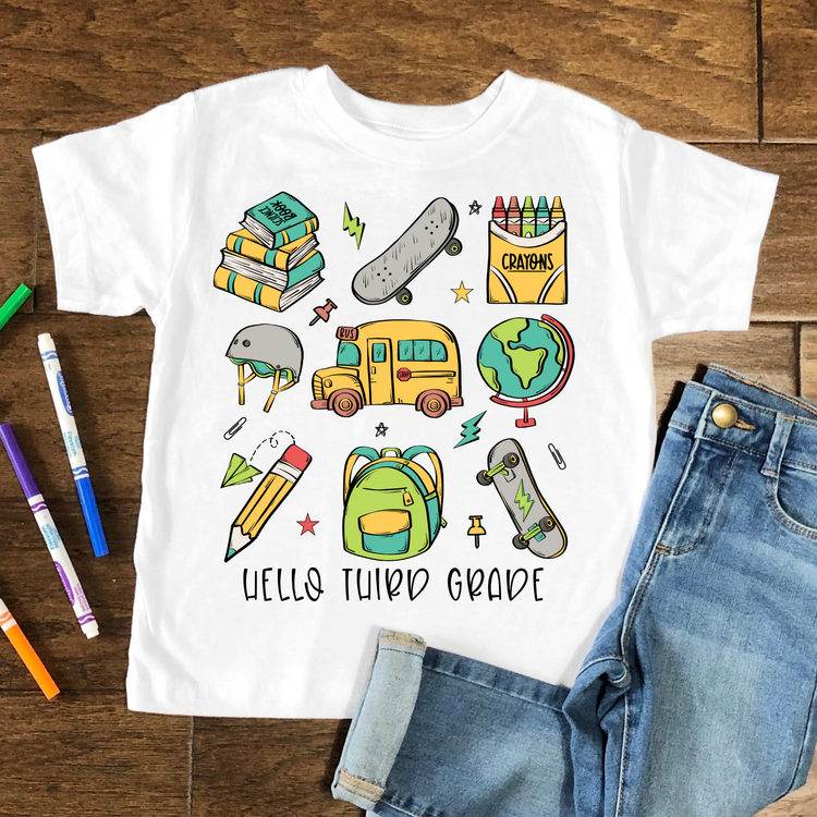 HelloThird Grade Kids Graphic Tee