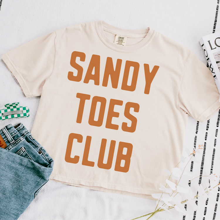 Sany Toes Club Cropped Comfort Colors Graphic Tee