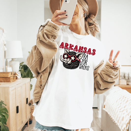 Arkansas Razorbacks Football Comfort Colors Graphic Tee