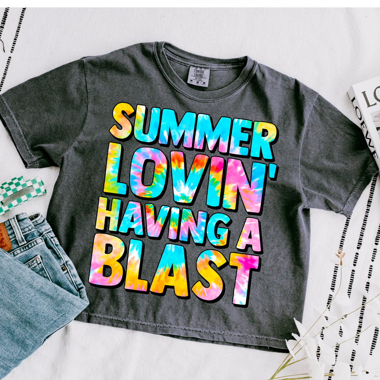 Summer Lovin' Having A Blast Cropped Comfort Colors Graphic Tee