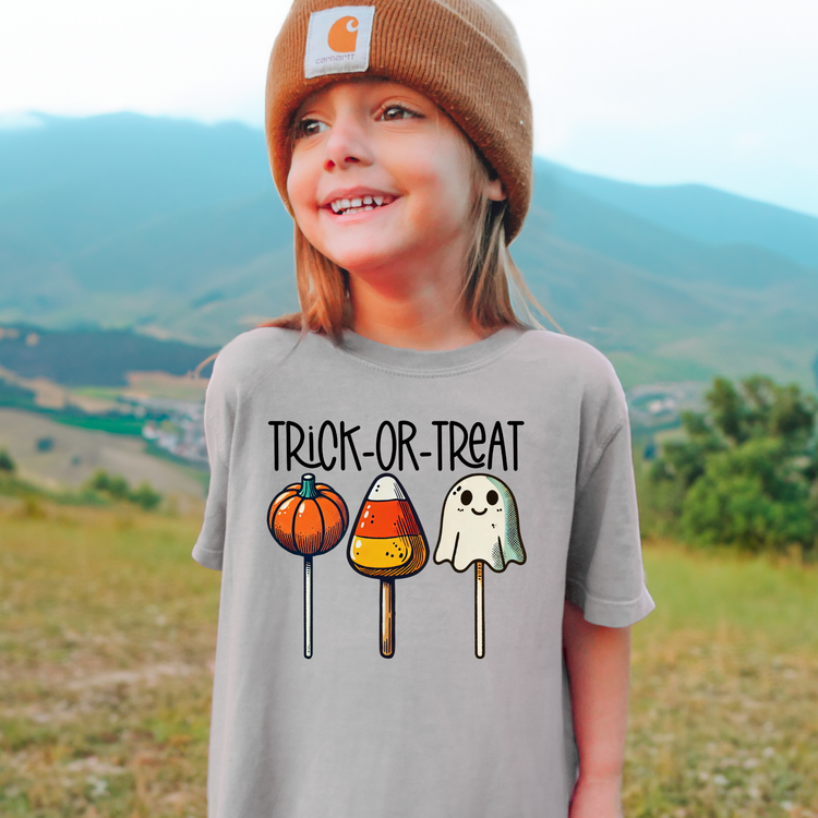 Trick Or Treat Comfort Colors Youth Halloween Graphic Tee