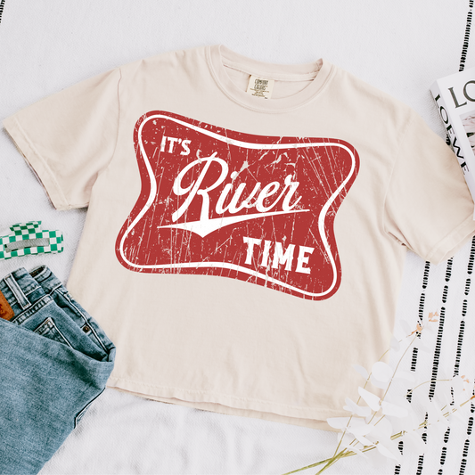 It's River Time  Cropped Comfort Colors Graphic Tee