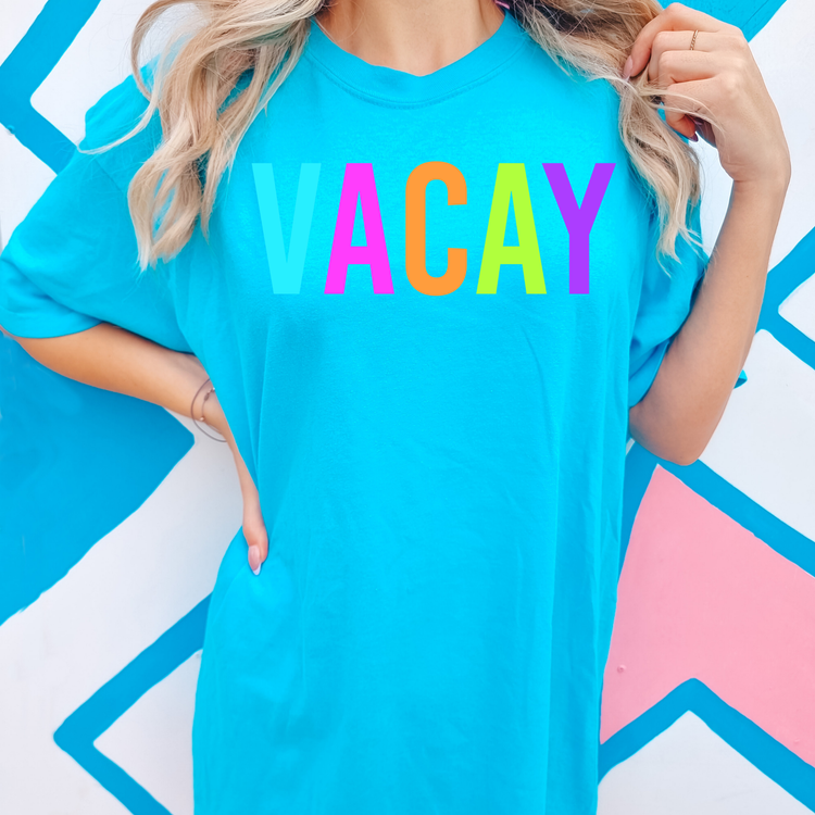 Vacay Bright Summer Comfort Colors Graphic Tee