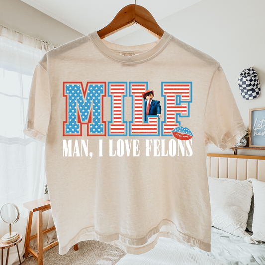 MILF white Comfort Colors Graphic Tee