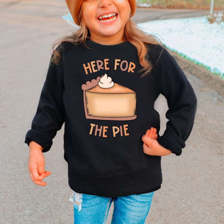 Here For The Pie Black Kids Sweatshirt