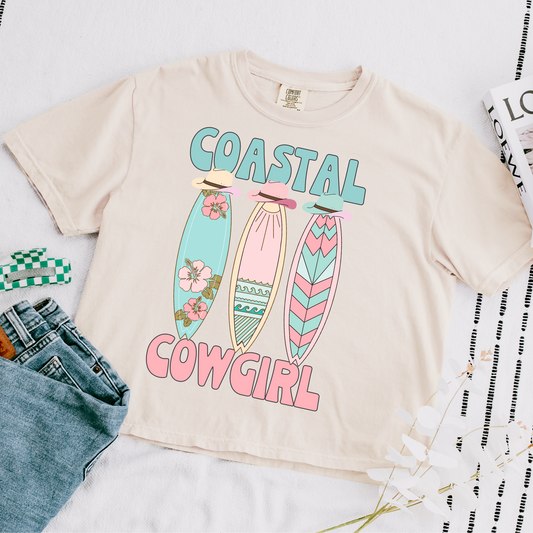 Coastal Cowgirl Cropped Comfort Colors Graphic Tee