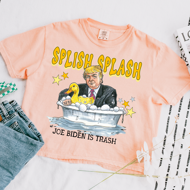 Splish Splash Biden Is Trash Comfort Colors Graphic Tee