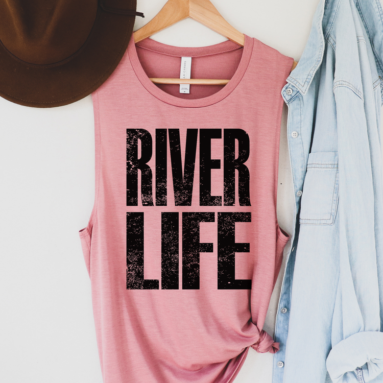 River Life Black Summer Tank Top