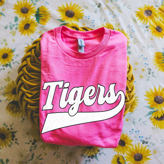 Tigers School Spirit Old School Varsity Graphic Tee