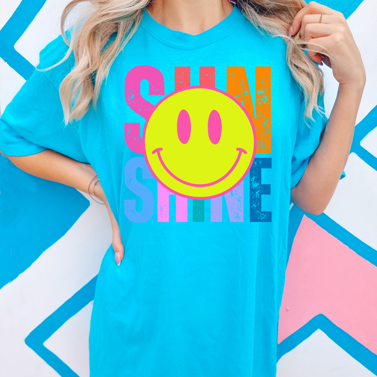 Sunshine Smiley Summer Comfort Colors Graphic Tee