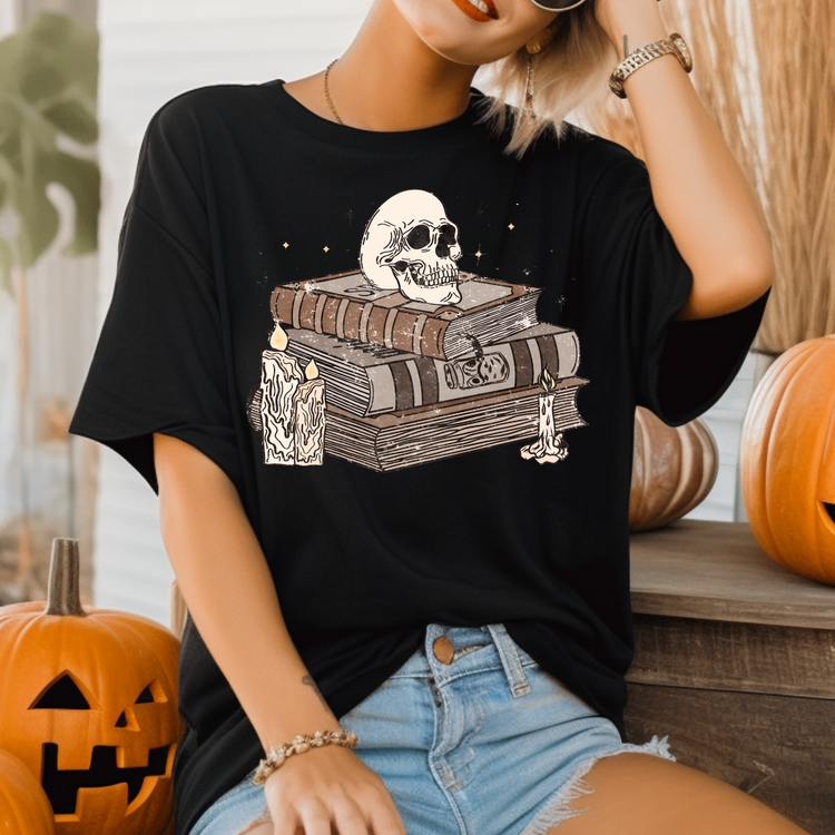 Spooky Books Adult Graphic Tee