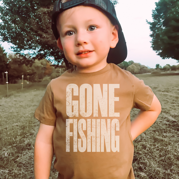 Gone Fishing Kids Summer Graphic Tee