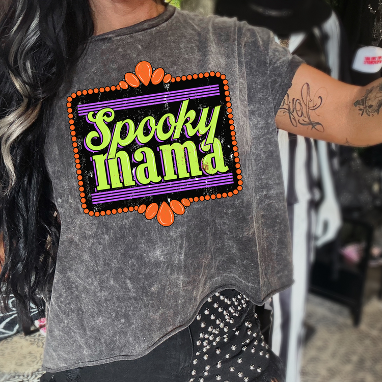 Spooky Mama Mineral Washed Halloween Tee