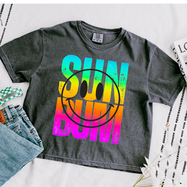 Sun Bum Bright Ombre Cropped Comfort Colors Graphic Tee