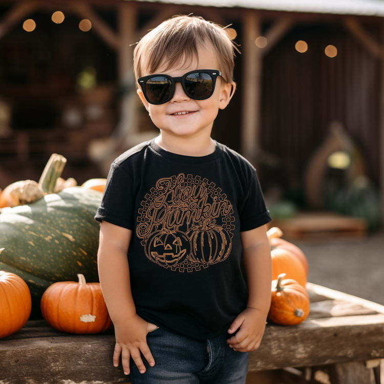 Hey Pumpkin Fall Kids Graphic Tee