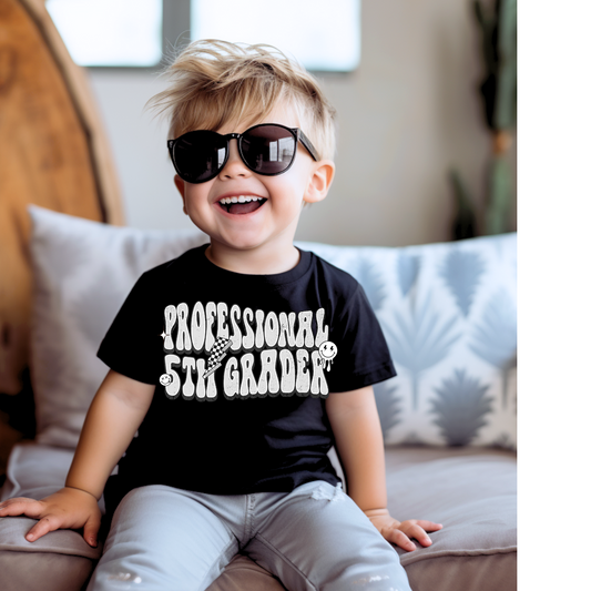 Professional 5th Grader Back to School Kids Graphic Tee