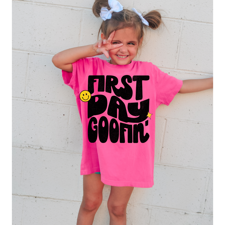 First Day Goofin' Comfort Colors Youth Graphic Tee