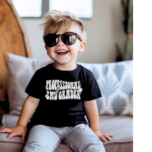 Professional 2nd Grader Back to School Kids Graphic Tee