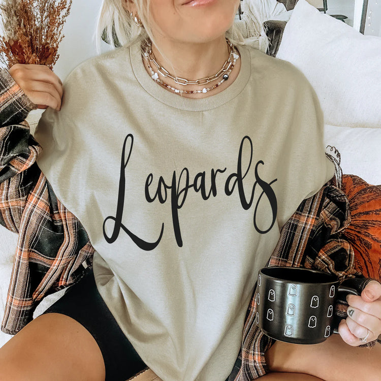 Leopards Minimalist School Spirit Graphic Tee