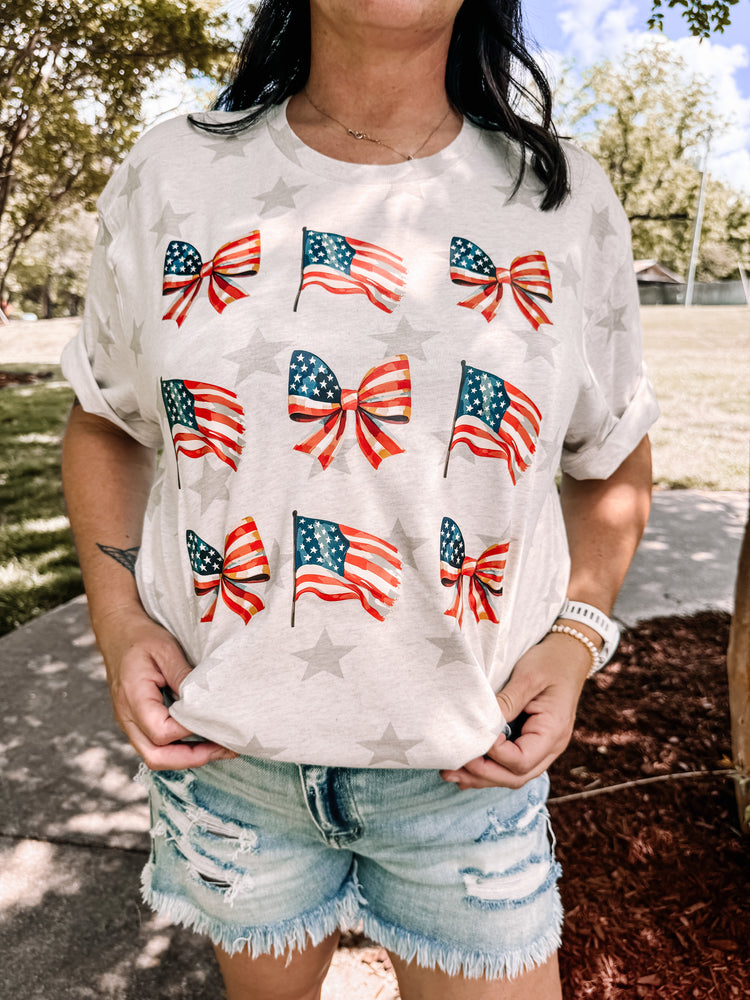 Coquette American Flag 4th of July Graphic Tee