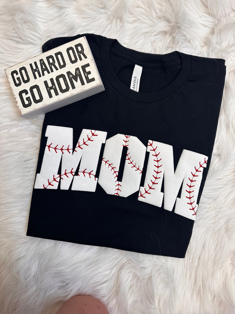 Baseball Mom Puff Print Graphic Tee