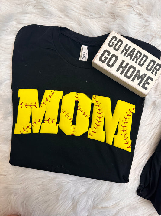 Softball Mom Puff Print Graphic Tee